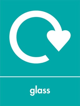 picture of Recycling Signs - Glass - 300 X 400Hmm - Rigid Plastic - [AS-WR24-RP]