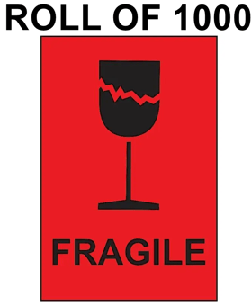 picture of Slingsby Self Adhesive Packaging Labels - 150 x 100mm - Fragile - Roll of 1000 - [SLB-423464] - (LP)