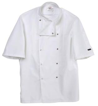 picture of Dennys Short Sleeve Chef’s Jacket - White - BT-DD08S