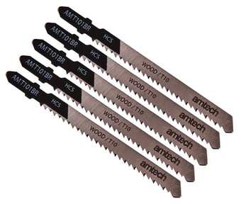 picture of Amtech 5 Piece Reverse Cut Wood Jigsaw Blade Set - AMT101BR - [DK-M1603]