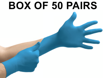 picture of Ansell 92-665 TouchNTuff Extended-cuff Disposable Nitrile Gloves - Box of 50 Pairs - AN-304672