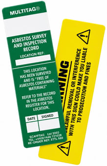 picture of Scafftag MultiTag Green Asbestos Free Area Inspection Insert - [SC-EITL-560]
