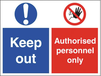 Picture of Keep Out Authorised Only Sign - 400 X 300Hmm - Rigid Plastic - [AS-MU29-RP]