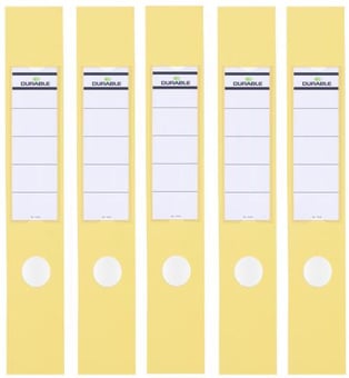 Picture of Durable - ORDOFIX 60 MM Self-adhesive Spine Labels For Lever Arch Files 70mmW - Yellow - 390 x 60 mm - Pack of 100 Labels - [DL-809004]
