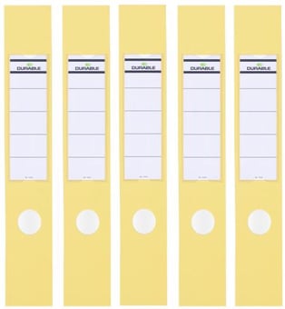Picture of Durable - ORDOFIX 60 MM Self-adhesive Spine Labels For Lever Arch Files 70mmW - Yellow - 390 x 60 mm - Pack of 100 Labels - [DL-809004]