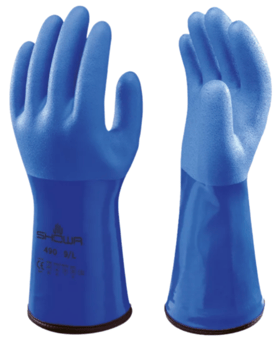 picture of Showa 490 Insulated PVC Gauntlet Gloves Blue - GL-SHO490
