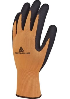 Picture of Delta Plus Fluorescent Orange-Black Knitted Polyester Gloves - LH-VV733OR