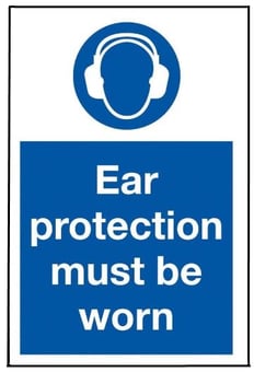 picture of Ear Protection Sign LARGE - 400 x 600Hmm - Rigid Plastic - [AS-MA86-RP] 