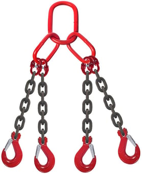 Picture of 10mm 4 Leg Grade 80 Chain Sling with Hooks - Working Load Limit: 6.7t - [GT-CS104L]