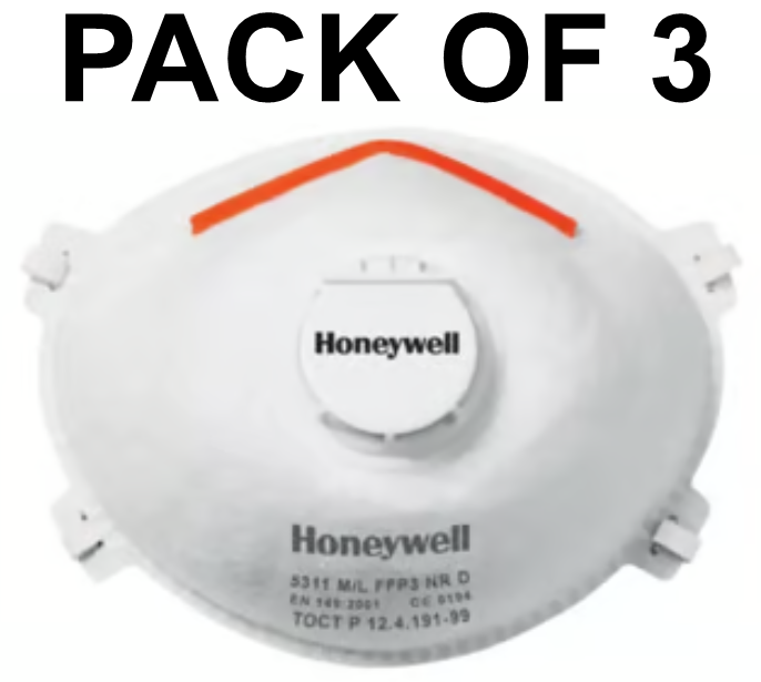 Honeywell North 5311-V2 Moulded Disposable Mask FFP3 NR D V - Pack of 3 - [HW-1016242-V2]