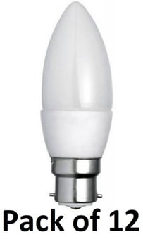 picture of Power Plus - 6W - B22 Energy Saving Candle Bulb LED - 540 Lumens - 3000k Warm White - Pack of 12 - [PU-3012]