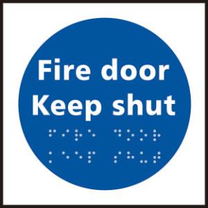 picture of Fire door Keep shut – Taktyle (150 x 150mm)  - SCXO-CI-TK0700BSI