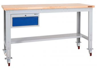 Picture of BiGDUG Heavy Duty Mobile Storage Workbench - 877h x 1715w x 600d mm - Single Drawer - Laminate Worktop - [BDU-HDMSWB176H1DL]