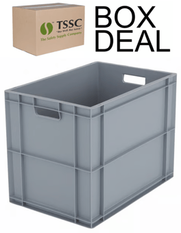 picture of BiGDUG Euro Stacking Box - 450h x 400w x 600d mm - 84L - Grey - Box Deal of 10 - [IH-BDU-BNB4644G] - (LP)