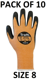 picture of TraffiGlove Metric Be Aware Breathable Gloves - Size 8 - Pack of 10 - TS-TG3210-8X10 - (AMZPK2)