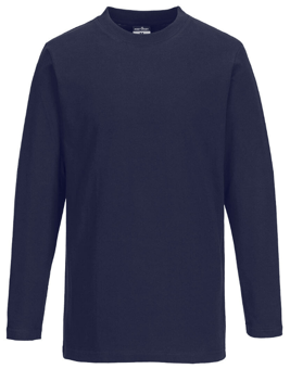 Picture of Portwest B196 Long Sleeve T-Shirt Navy Blue - PW-B196NAR