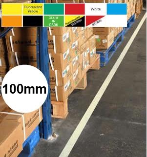 picture of Permastripe Indoor Aisle Marking Tape 100mm - Simply Peel Back The Liner and Press Down - HE-0002-100