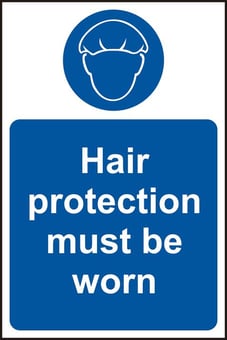 picture of Spectrum Hair protection must be worn – RPVC 200 x 300mm - SCXO-CI-11479