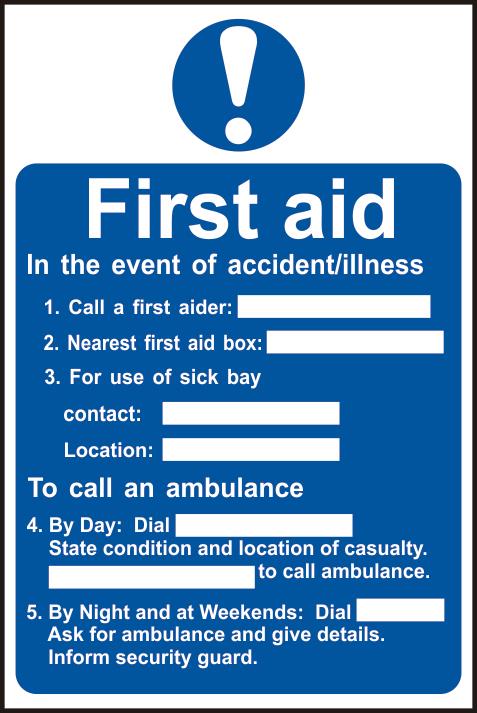 picture of Spectrum First aid procedure – SAV 200 x 300mm – SCXO-CI-14324