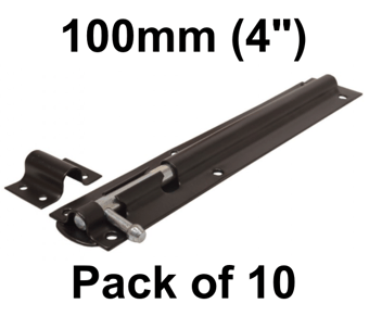 picture of EXB Necked Tower Bolt - 100mm - 4" - Pack of 10 - [CI-DB06L]