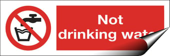 picture of Not Drinking Water Sign LARGE - 600 X 200Hmm - Self Adhesive Vinyl - [AS-PR96-SAV]