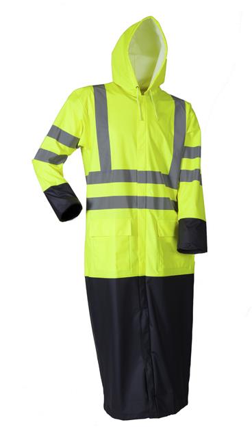 picture of Lyngsoe - Microflex Hi-Viz Rain Jacket - Waterproof - Yellow/Navy - Conforms to EN343 3:1 EN471 3:2 - LS-LR8085-YELLOW