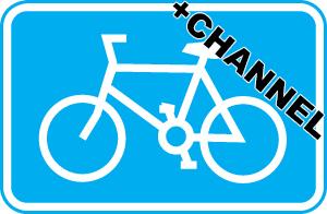 Picture of Cycle Signs - Cyclists With Fixing Channel - FIXING CLIPS REQUIRED - Class 1 Ref BSEN 12899-1 2001 - 440 x 300Hmm - Reflective - 3mm Aluminium - [AS-TR134C-ALU]