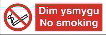 picture of Welsh No Smoking Sign LARGE - 600 X 200Hmm - Rigid Plastic - [AS-PR315-RP]