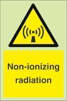 picture of Photoluminescent Non- Ionising Radiation Signs - 200 X 300Hmm - Self Adhesive Rigid Plastic - [AS-PH251-SARP]
