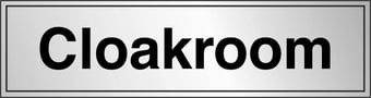 picture of Prestige Cloakroom Sign - Silver Effect - 300 x 100Hmm - 1.5mm Aluminium - [AS-SAT18-ALU]