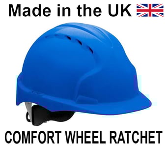 picture of JSP - The New EVO 3 Vented Blue Hard Hat - Standard Peak & 3D Wheel Ratchet Adjustment Harness - [JS-AJF170-000-500]