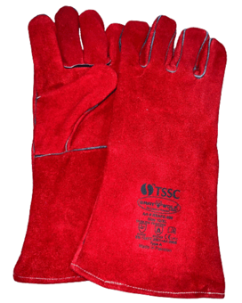 Picture of TSSC Graywolf Cow Split Leather Welding Gloves Red 14 Inch - XL - [GRF-RSAFE-998] - (DISC-W)