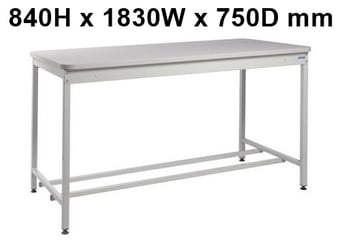 picture of QMP Mailroom Workbench - Open Bench - MFC Worktop - 840H x 1830W x 750D mm - [QM-MR841875PLXX]