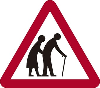 Picture of Spectrum 600mm Tri. Dibond ‘Frail Or Disabled Pedestrians’ Road Sign - With Channel - [SCXO-CI-14722]