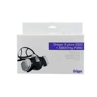 Picture of Dräger X-Plore3300 Chemical Set Half Mask Size M - Complete With Pair Of Filters ABEK1HgP3 R D - [DR-R57794]