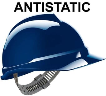 picture of MSA V-Gard 500 Antistatic Blue Safety Helmet - Unvented - Staz-On Head Harness - [MS-GV551-00A0000]