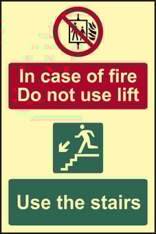 Picture of In case of fire Do not use lift Use the stairs - PHS (200 x 300mm) - [SCXO-CI-17143]