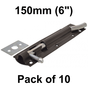 picture of EXB Necked Tower Bolt - 150mm - 6" - Pack of 10 - [CI-DB07L]