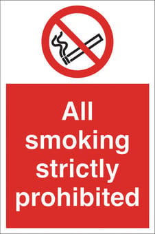 picture of Smoking Strictly Prohibited Sign LARGE - 400 x 600Hmm - Rigid Plastic - [AS-PR28-RP]
