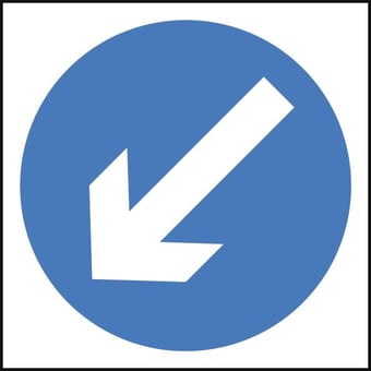 picture of Spectrum 750 x 750mm Temporary Sign – Arrow Down Left – [SCXO-CI-13144-1]