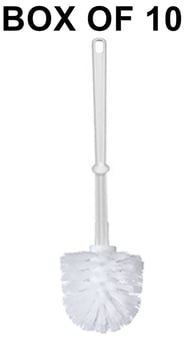 picture of White Plastic Toilet Brush - Box of 10 - [MCS-PTBONLY]