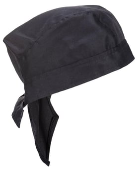 Picture of Portwest Chefswear Polycotton Bandana - Black - One Size - [PW-S903BKR]