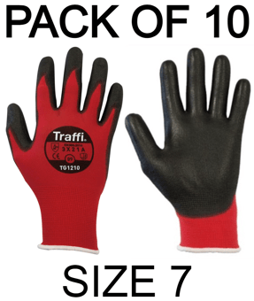 picture of TraffiGlove Metric Warning Breathable Gloves - Size 7 - Pack of 10 - Pair - TS-TG1210-07X10 - (AMZPK2)