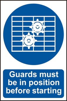 picture of Spectrum Guards must be in position before starting – PVC 200 x 300mm - SCXO-CI-0102