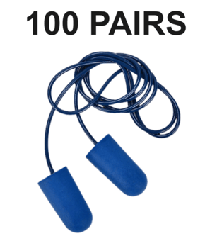 picture of DTS Protect MD Corded Ear Plugs - Blue - Classic Shape - Box of 100 - [DTS-7230S]