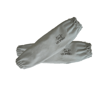 picture of Leopard Chrome Leather Welders Sleeves - 18 Inches - [MH-CS1050018]