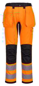 picture of Portwest CD889 - WX2 Eco Hi-Vis Holster Pocket Trousers - Orange/Black - PW-CD889OBR