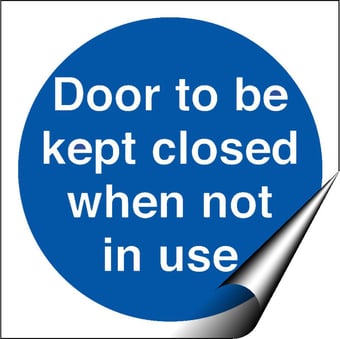picture of Door to be Kept Closed When Not In Use - BS5499 Part 1 & 5 - 100 X 100Hmm - Self Adhesive Vinyl - [AS-MA183-SAV]
