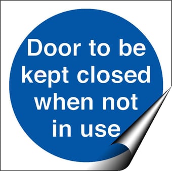 Picture of Door to be Kept Closed When Not In Use - BS5499 Part 1 & 5 - 100 X 100Hmm - Self Adhesive Vinyl - [AS-MA183-SAV]