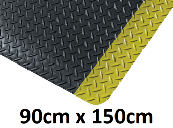 picture of Kumfi Tough Premium Anti-Fatigue Mat Black/Yellow - 90cm x 150cm - [BLD-KU3660BY]